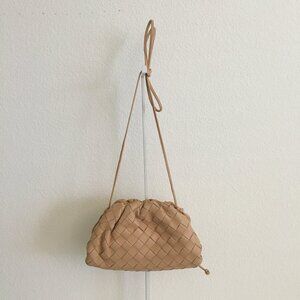 Bottega Veneta Tan Woven Clutch